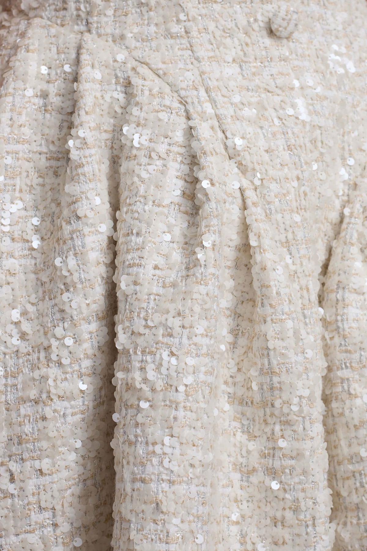 Sugar Plum | Cream Boucle Square-Neck Mini Dress