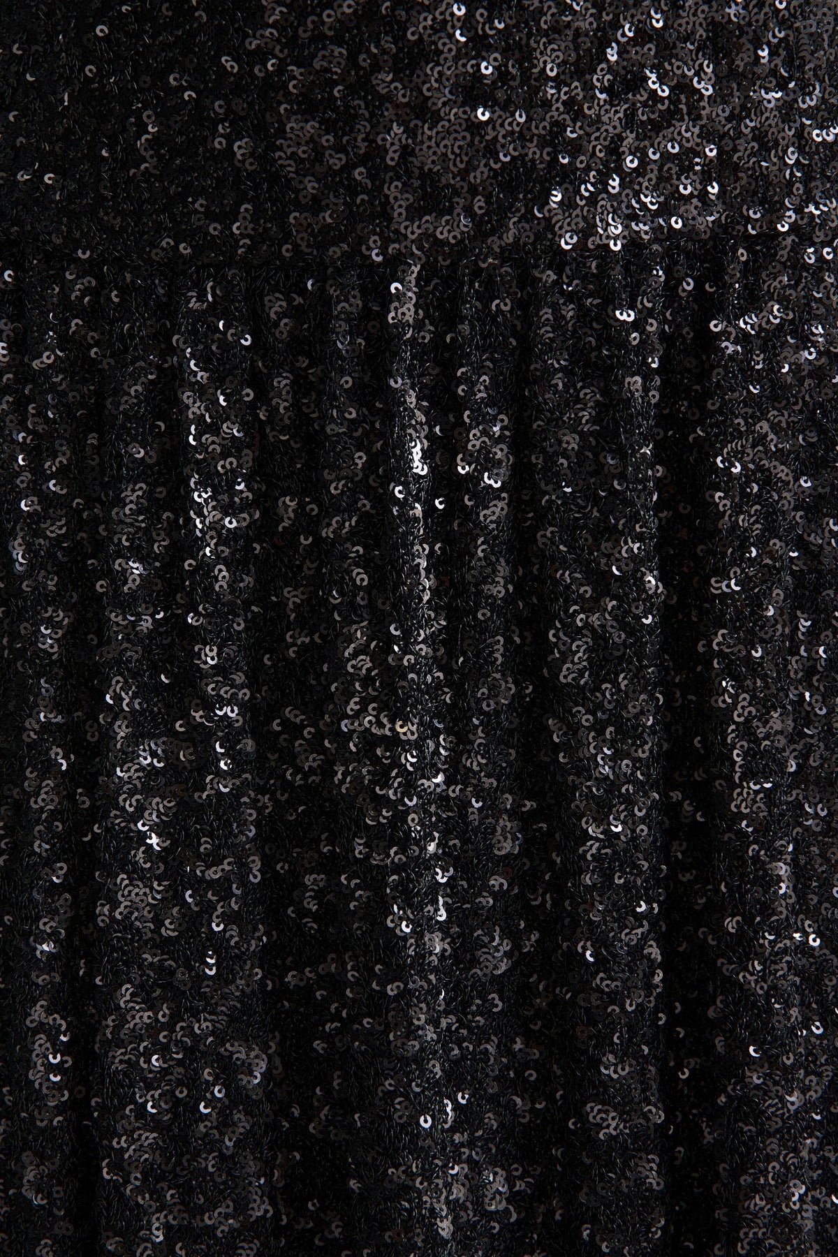 Allora | Black Sequin Square-Neck Maxi Dress With Pleated Skirt