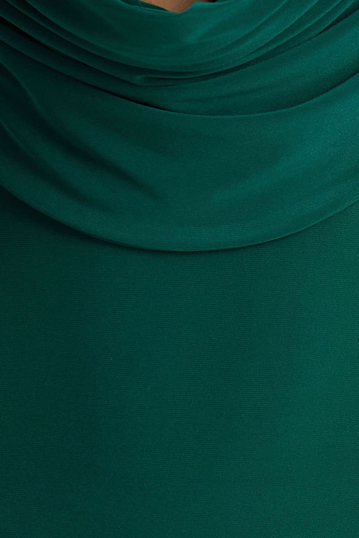 Kaylee | Bottle Green Cowl-Neck Maxi Dress With Draping Details