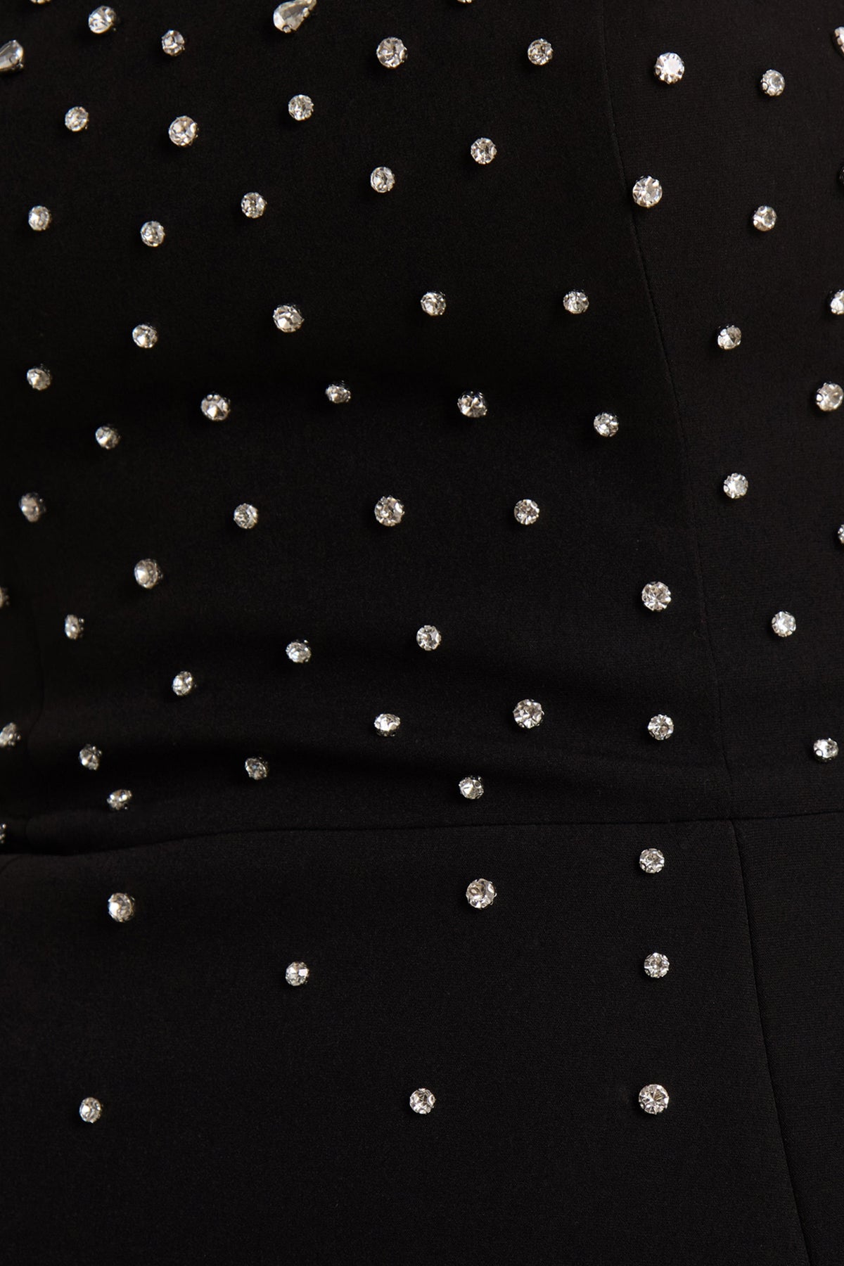 Visionary | Black Bandeau Mini Dress With Embellished Detailing