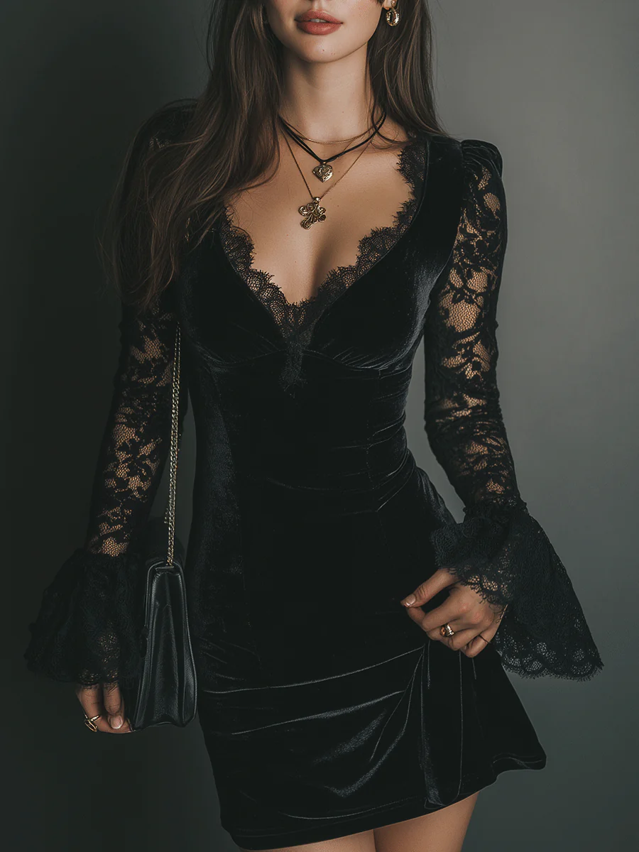 Mini Abiti in Pizzo e Chiffon