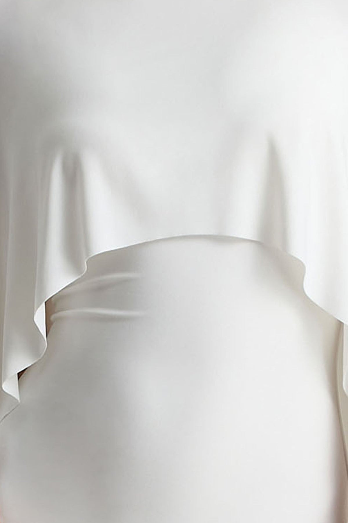 Padma | White Draped Maxi Dress With Cape Sleeves
