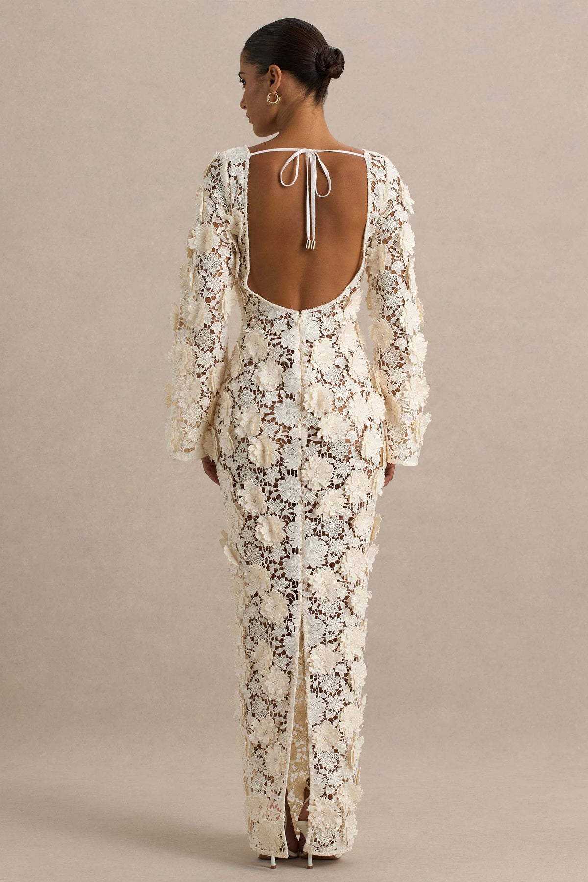 Viper | Cream Lace Long-Sleeve Maxi Dress