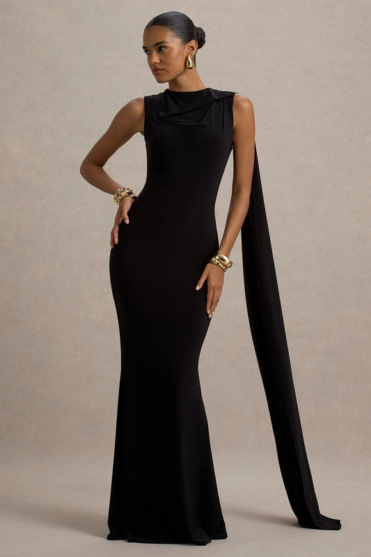 Mia | Black Maxi Dress With Sash