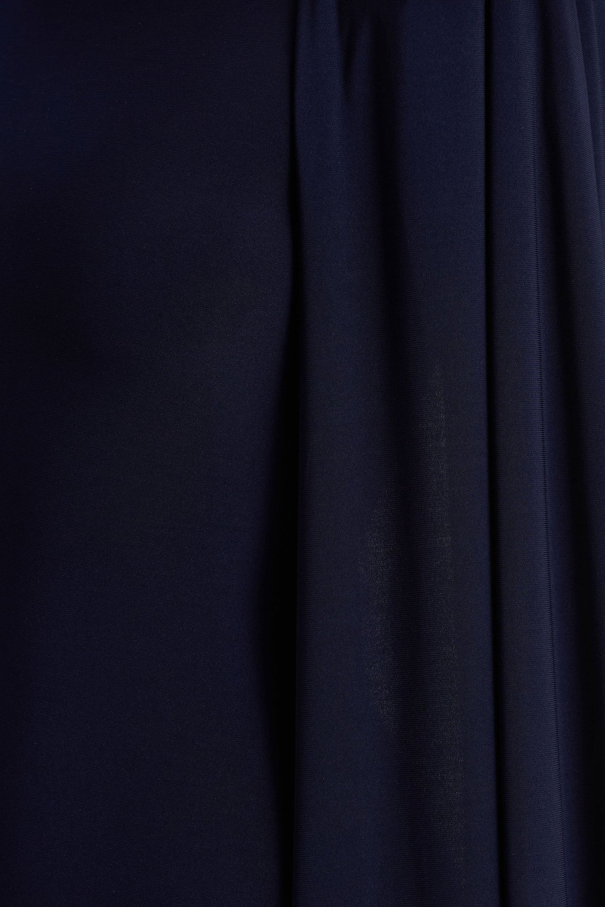 Mimi | Navy Jersey Round Neck Long Sleeve Maxi Dress With Cape