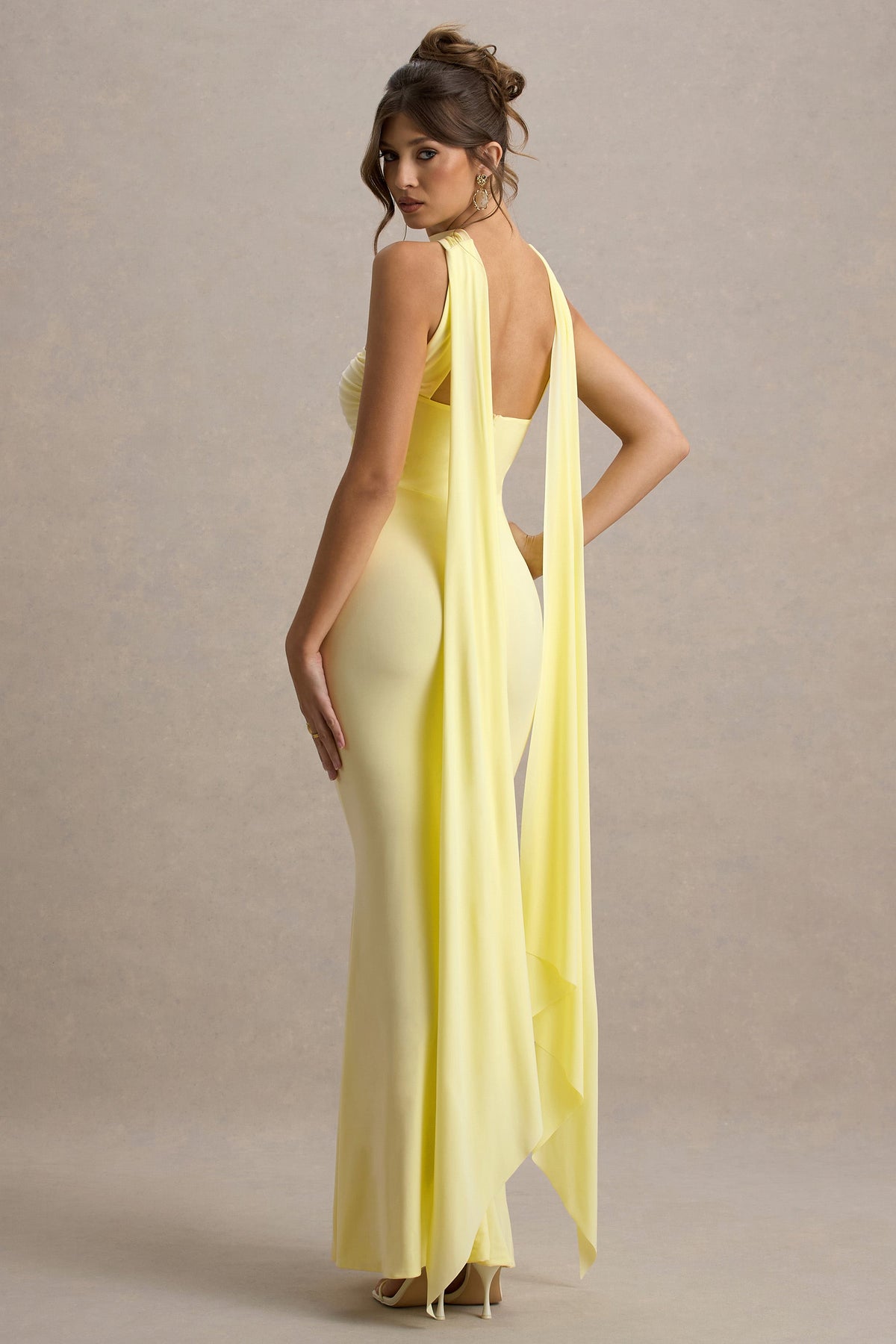 Rosabel | Lemon Sweetheart Maxi Dress With Sash